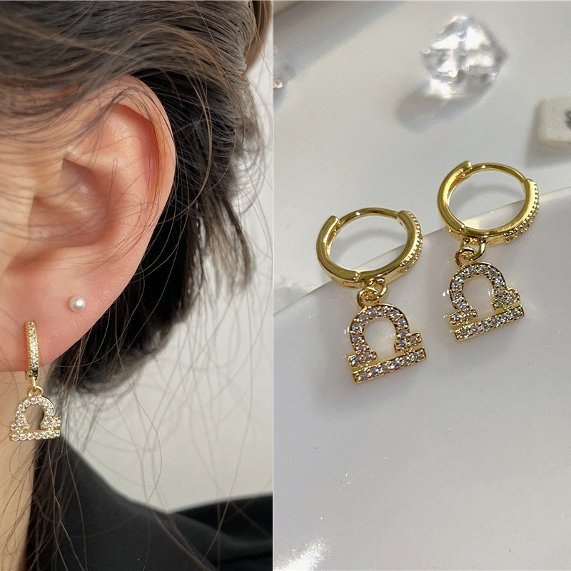 Rhinestone Ear Clip Eardrops Exquisite Sweet Hoop Earrings