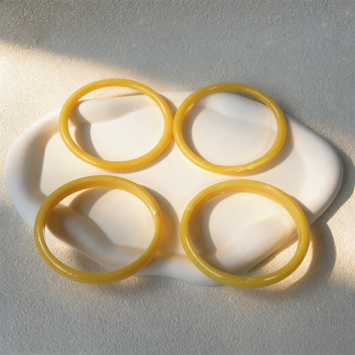 Round Yellow Resin Female Personality Acrylic Bracelets