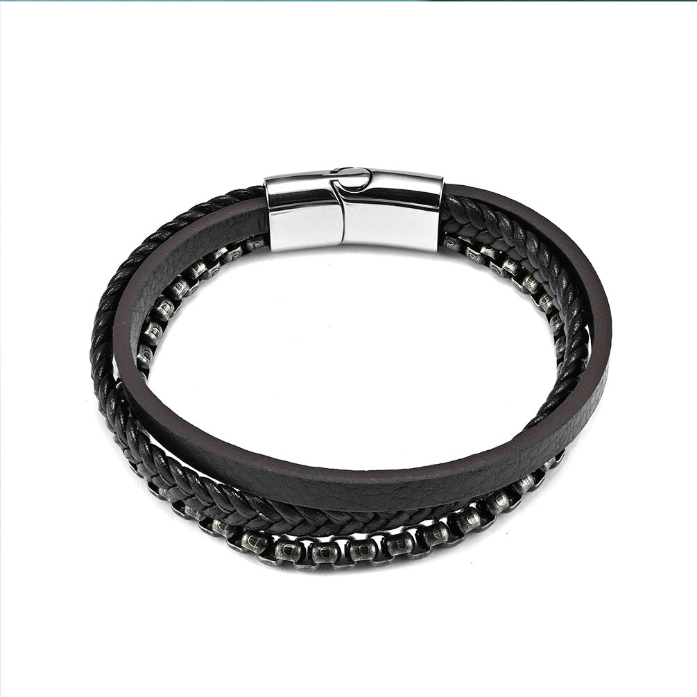 Men's With Pearl Chain Creative Trendy Ethnic Style Antique Bracelets