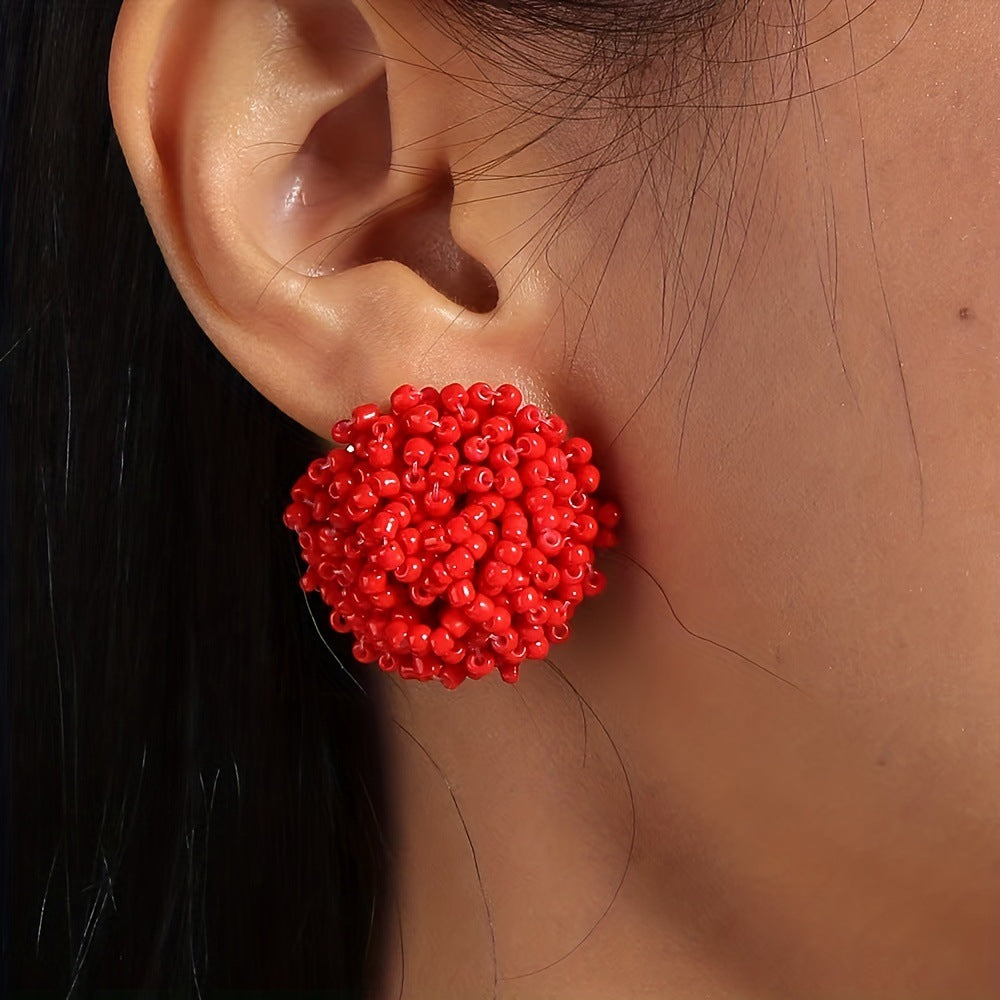 Bohemian Classic Bead Woven Handmade Popular Stud Earrings