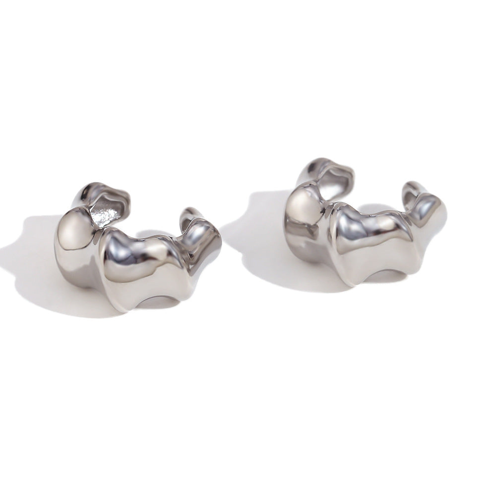 Women's Fashion Minority Design Stainless Steel Gold-plated Elegant Bamboo Joint Small Ear Clip