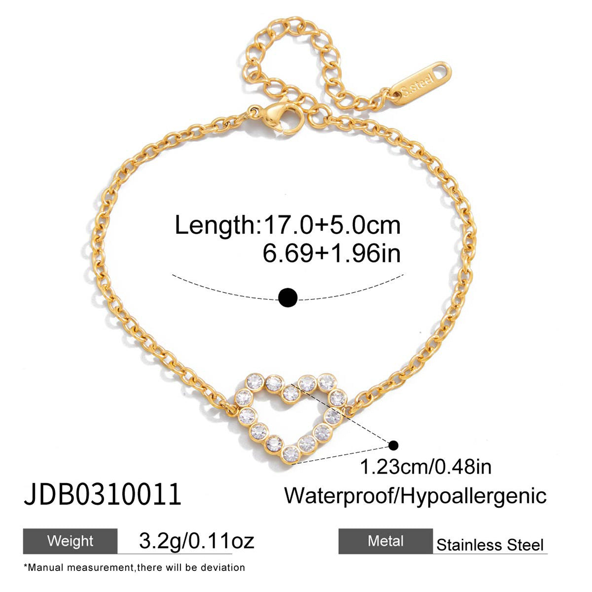 Ding Stainless Steel Zircon Tennis Light Luxury High-grade Korean Bracelet