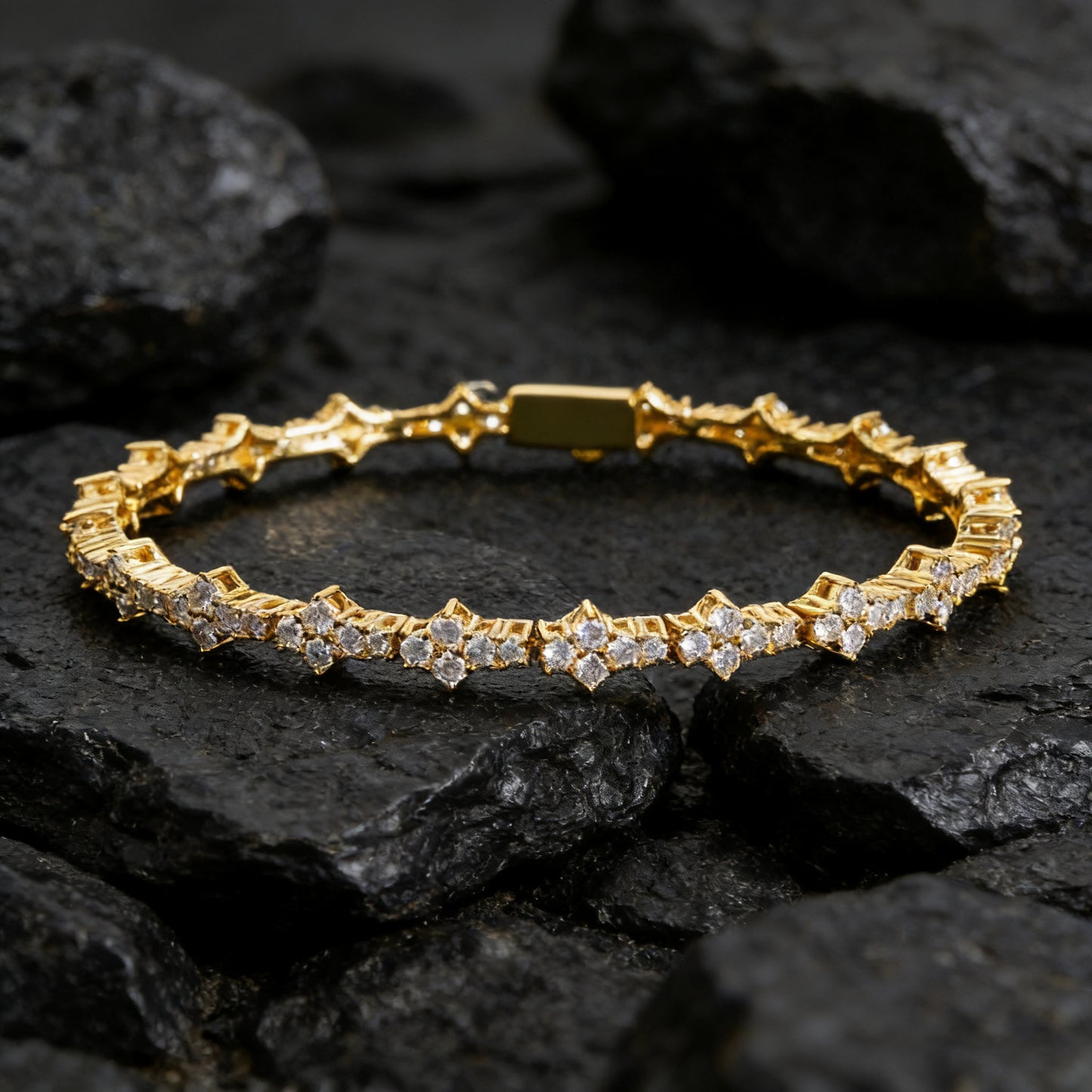 Men's Plum Cross Tennis Chain Hip Hop Zircon Fashion Spring Bracelets
