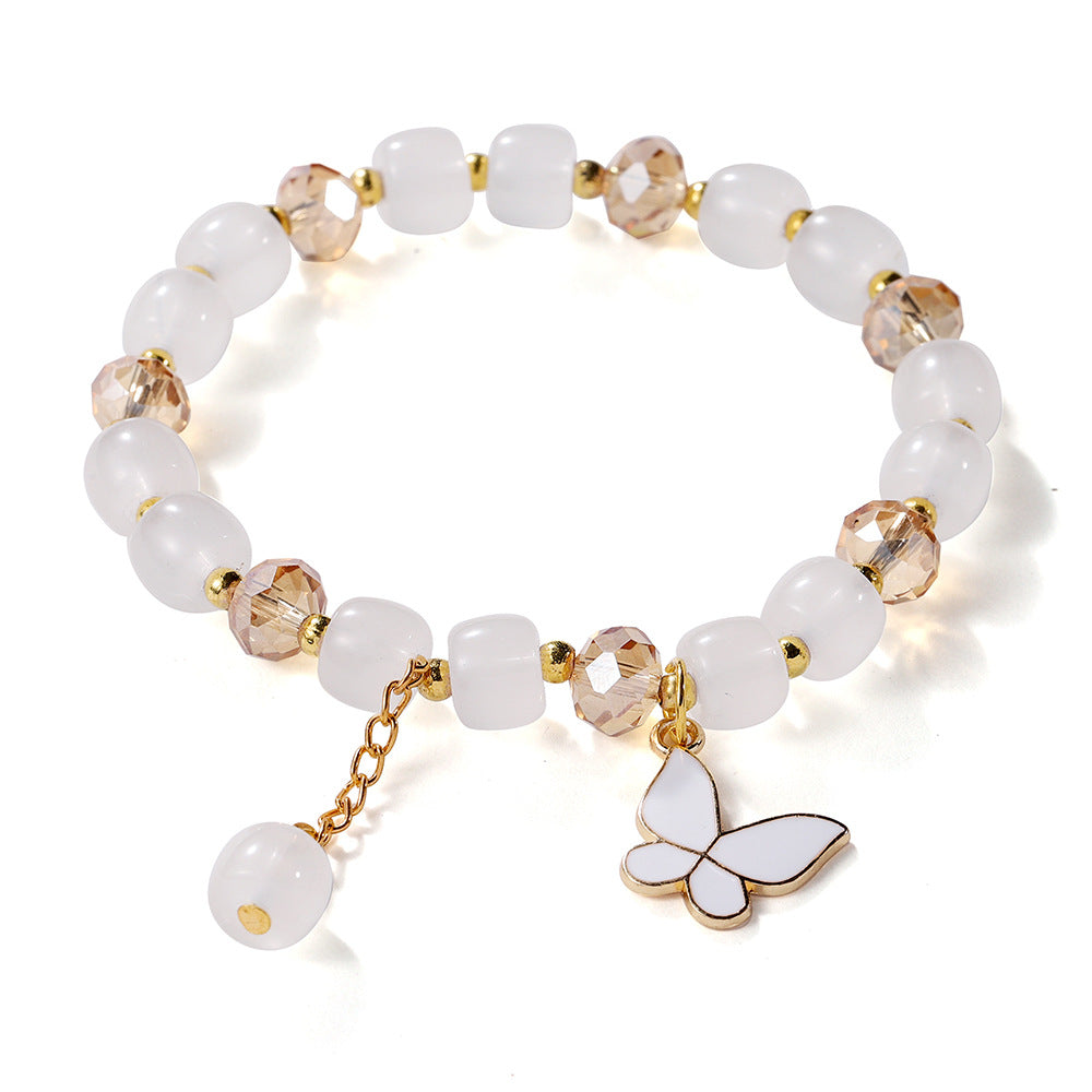 Children's Crystal Glass Butterfly String Beads Female Bracelets