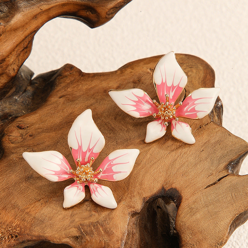 Women's Trendy Gradient Pink Flower Sweet Elegant Rings
