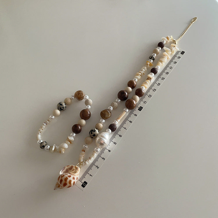 Chinese Style Natural Stone Shell Conch Bracelets