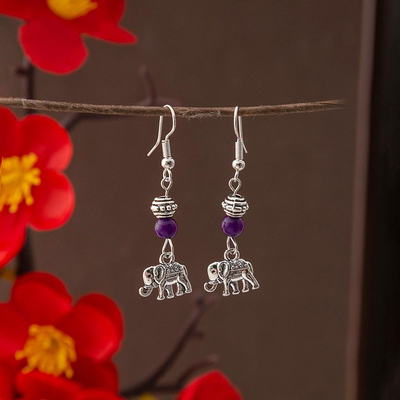 Selection Of Chinese Ancient Style Beaded Long Fringe National Hollow Earrings