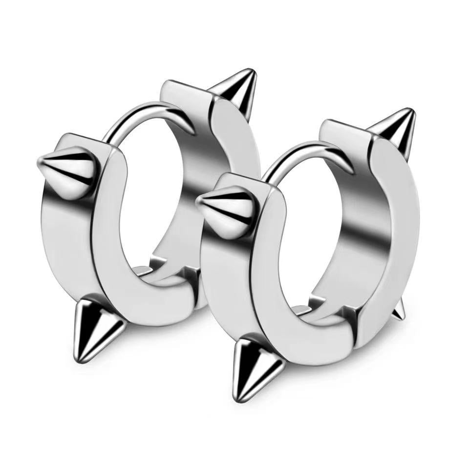 Women's & Men's Black Series Punk Titanium Steel Clips Ear Clip