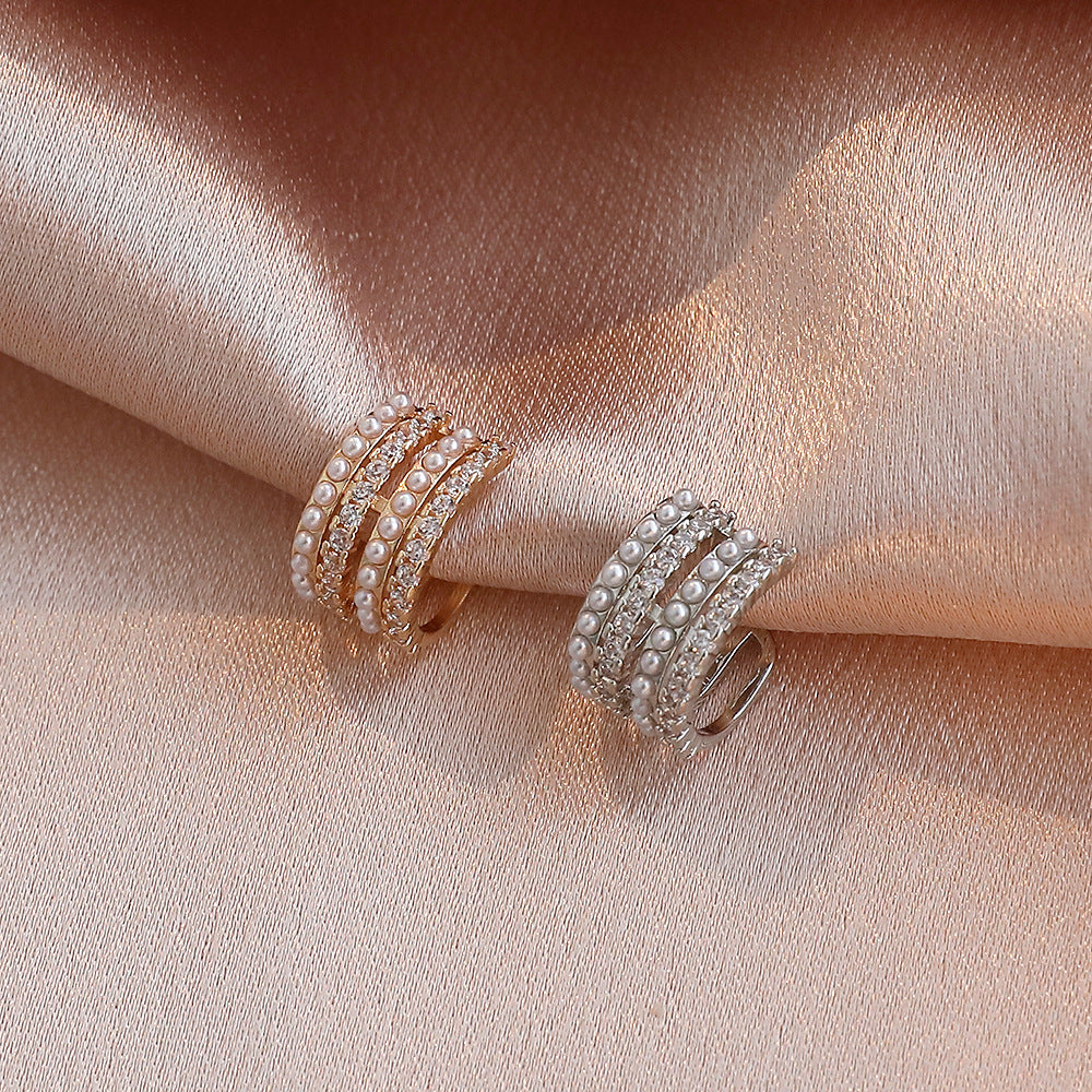 Inlaid Zircon Shaped Light Luxury Design Ear Clip