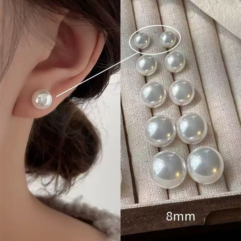 Pearl Cherry White Female Korean Sweet Popular High-grade Light Luxury Stud Earrings