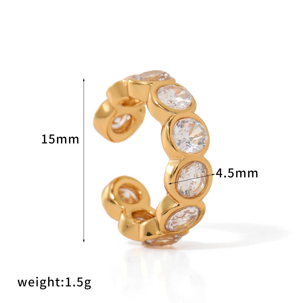 Diamond Shaped Stainless Steel Elegant Earless Titanium Clips Ear Clip