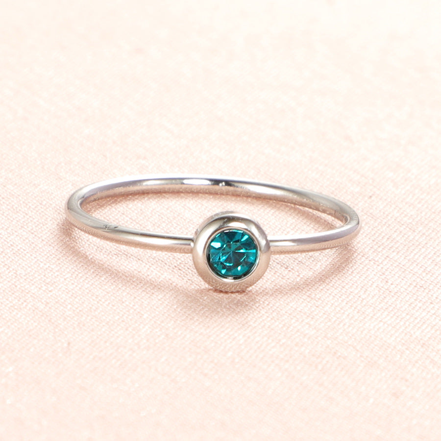 With Birthday Stone Personality Simple Birthstone Rings