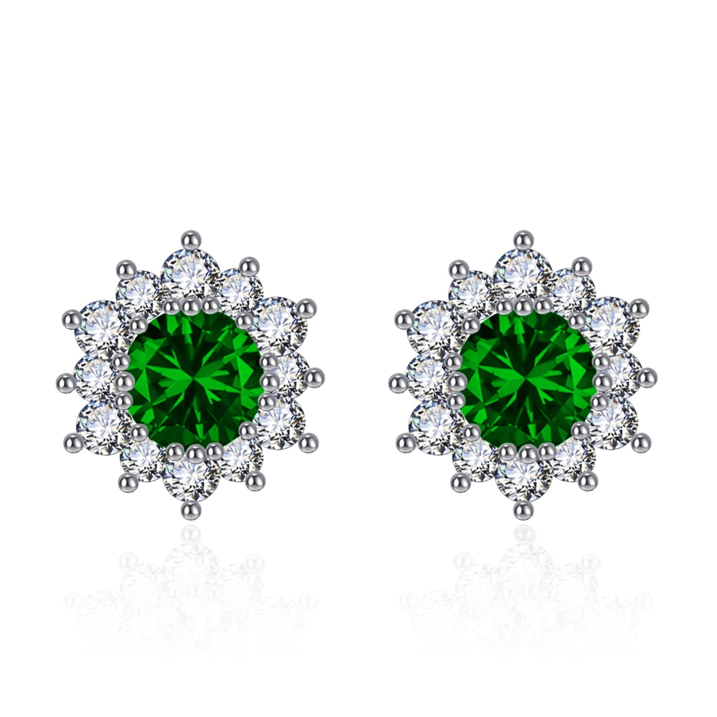 Women's Broadcast Zircon Sunflower High-grade Full Diamond Earrings