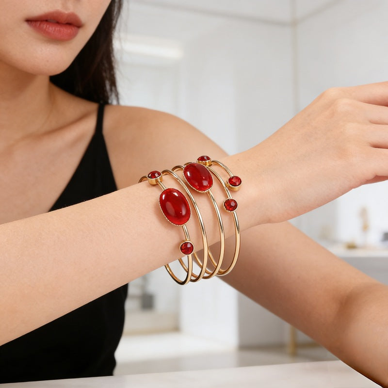 Women's Armband Fashion Flower Leaf Retractable High-grade Bracelets