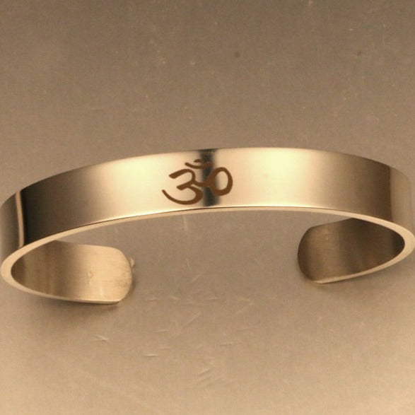 Indian Sanskrit Ohm Logo Opening Stainless Ring
