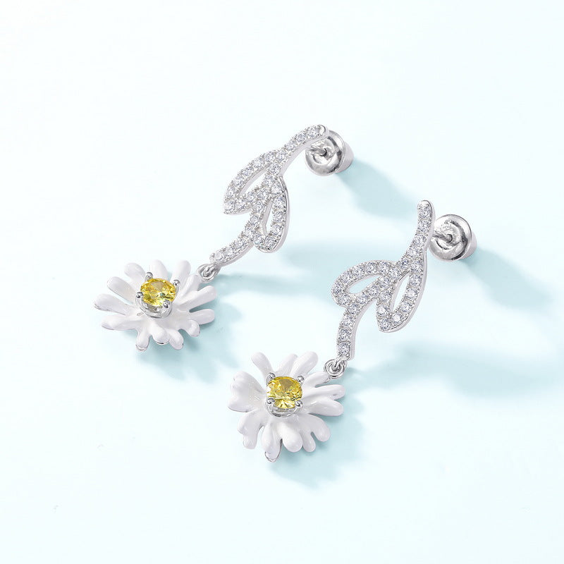 Women's Flower Sier High Sense Special Interest Earrings