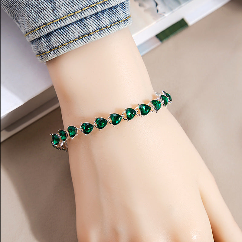 Rhinestone Fashion Color Willow Leaf Diamond Versatile Design Light Bracelets