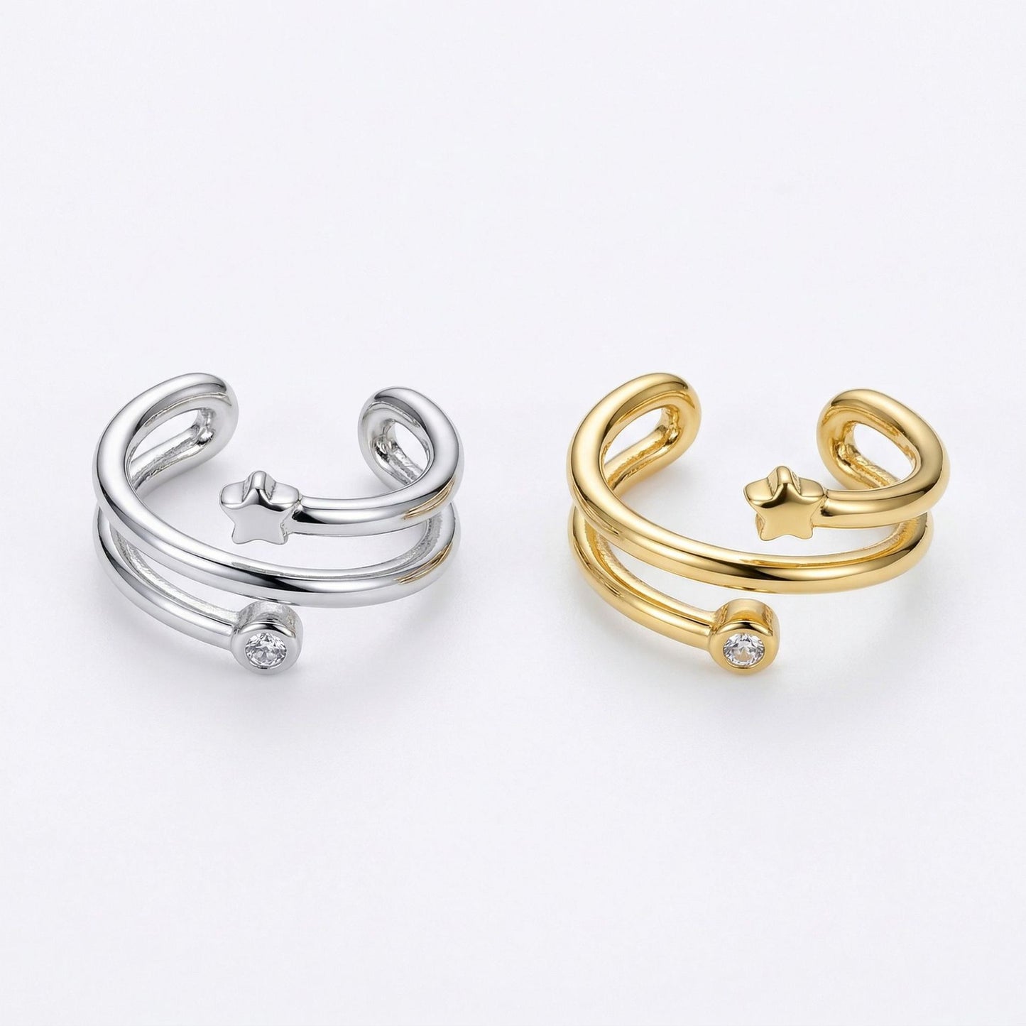 Copper Micro Inlaid Zircon Shaped Exquisite Versatile Without Ear Clip