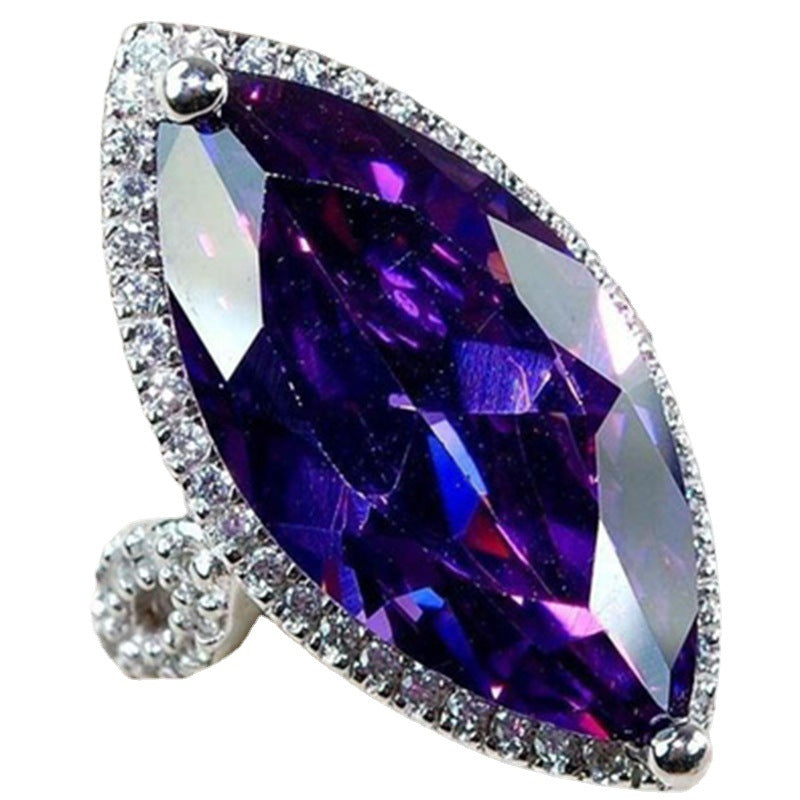 Purple Horse Eye Zircon Popular Female Engagement Rings