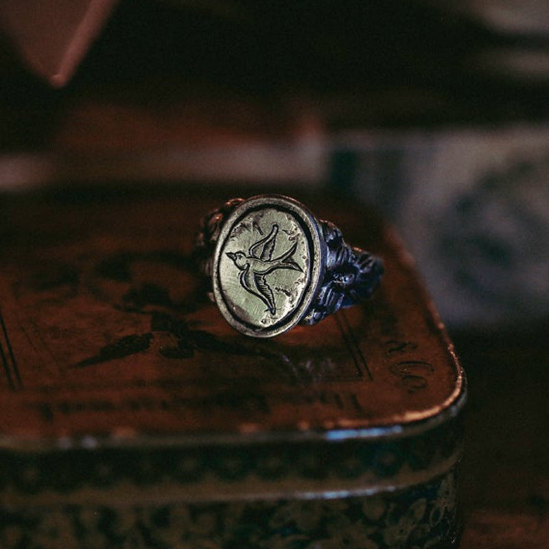 Retro Baroque Style Pattern Handmade Personality Ring