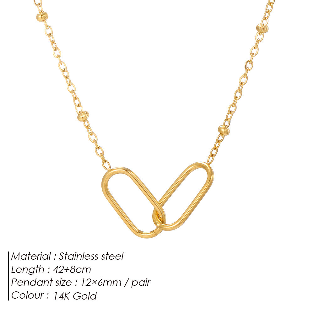Women's Cold Style Geometric Simple Cross Buckle Necklaces