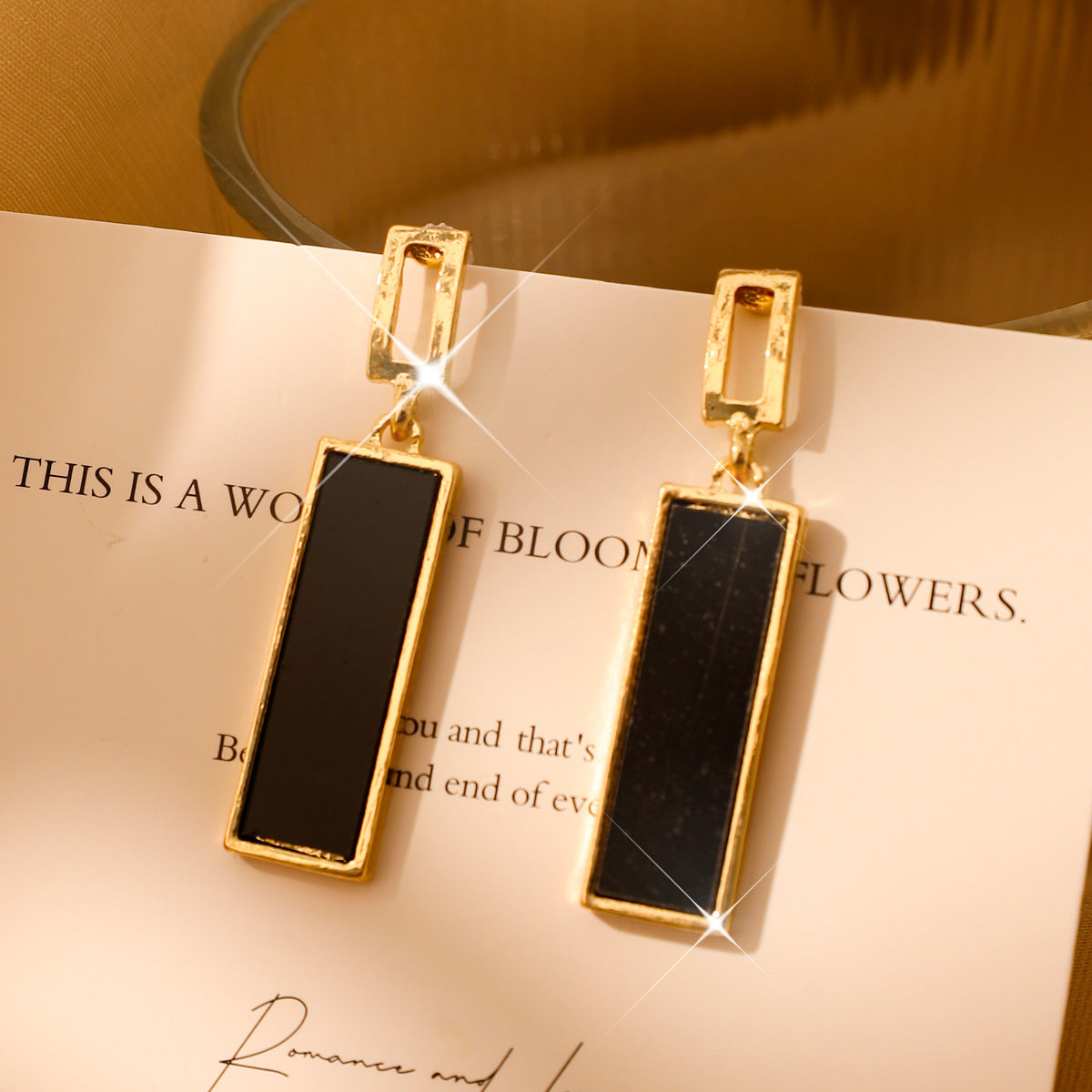 Style Minimalist Square High-grade Long Rectangular With Earrings