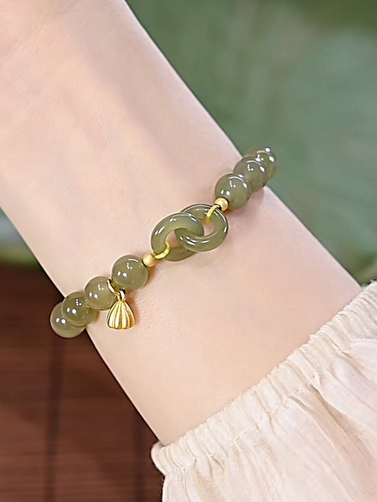 Jade Safety Buckle Female Niche Retro Bracelets