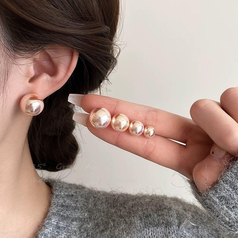 Pearl Cherry White Female Korean Sweet Popular High-grade Light Luxury Stud Earrings