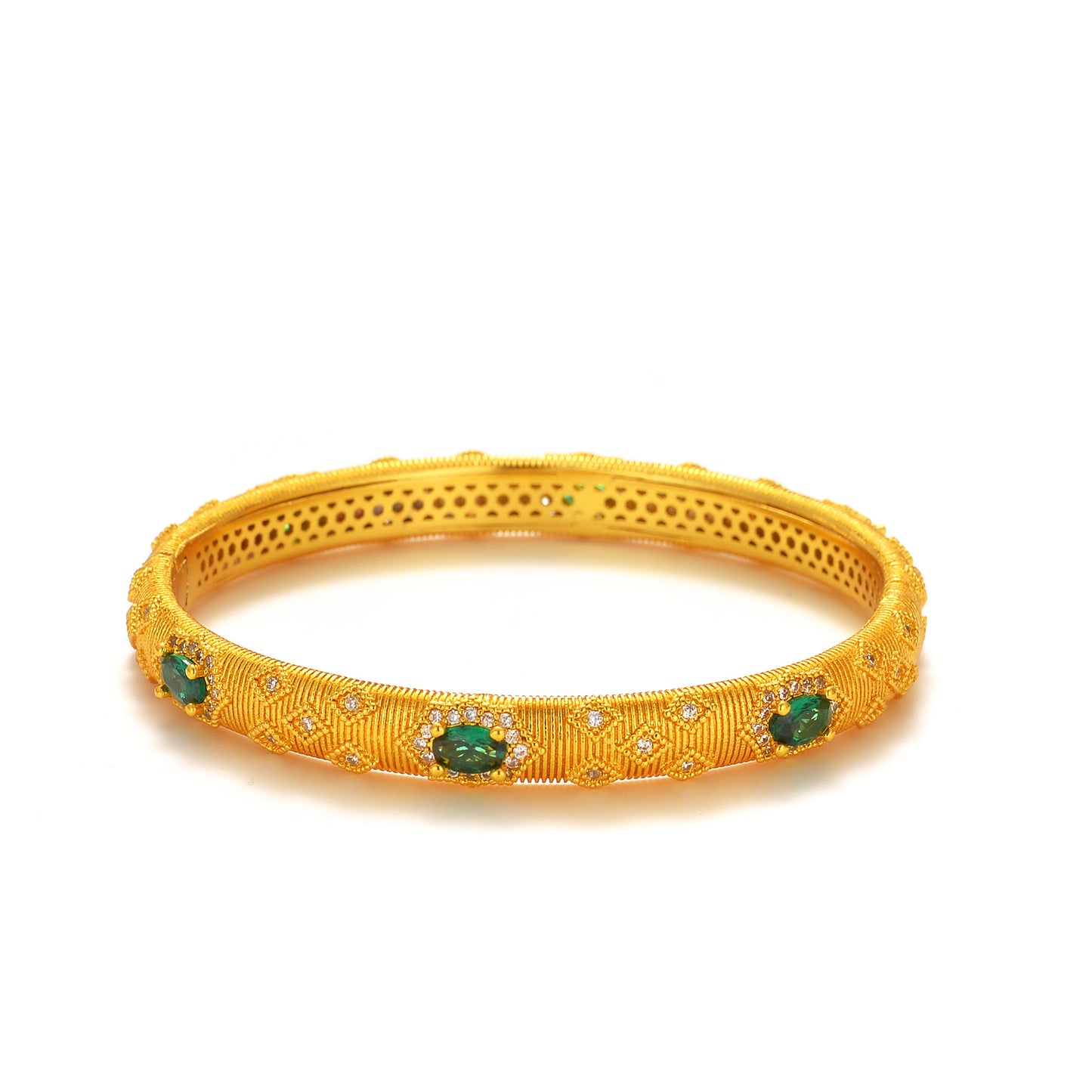 Women's Gold Shop Ancient Style Alluvial Green Buckle Bracelets