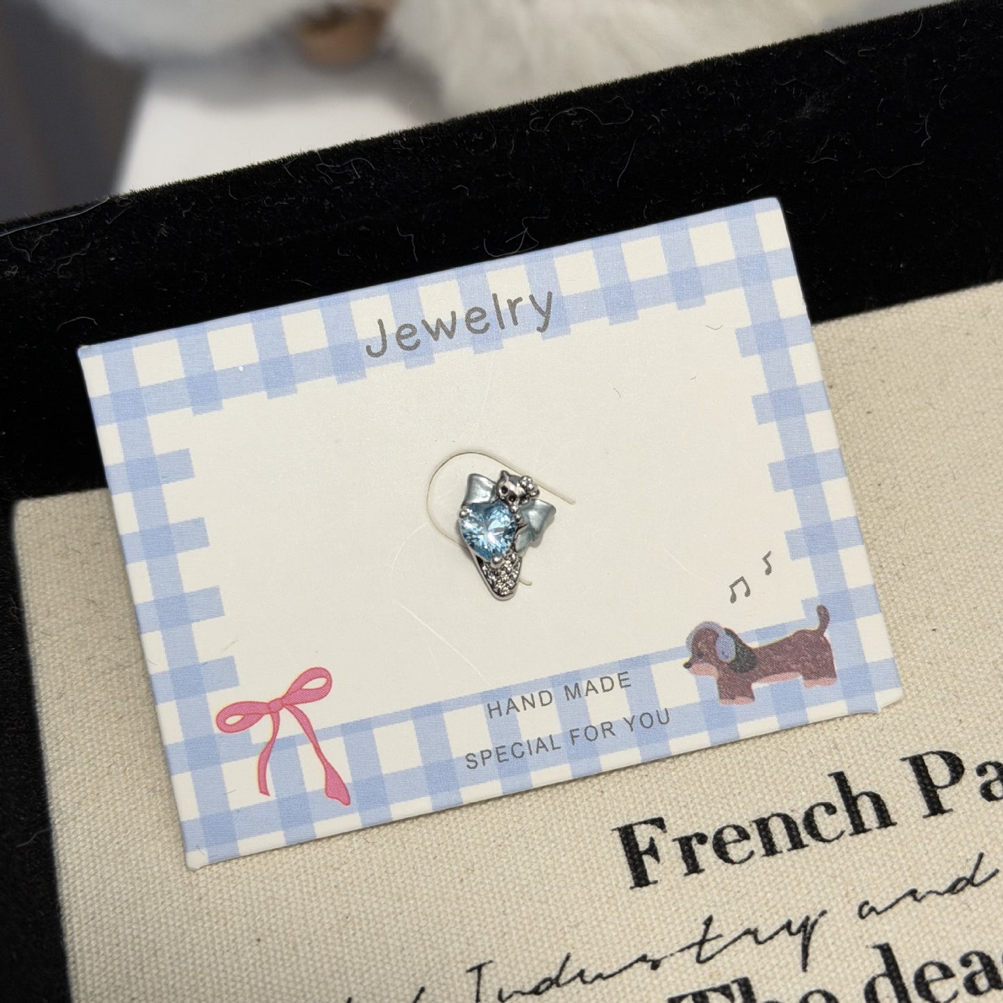 Ice Cream Cute Zircon Flat Titanium Steel Ear Stud Earrings