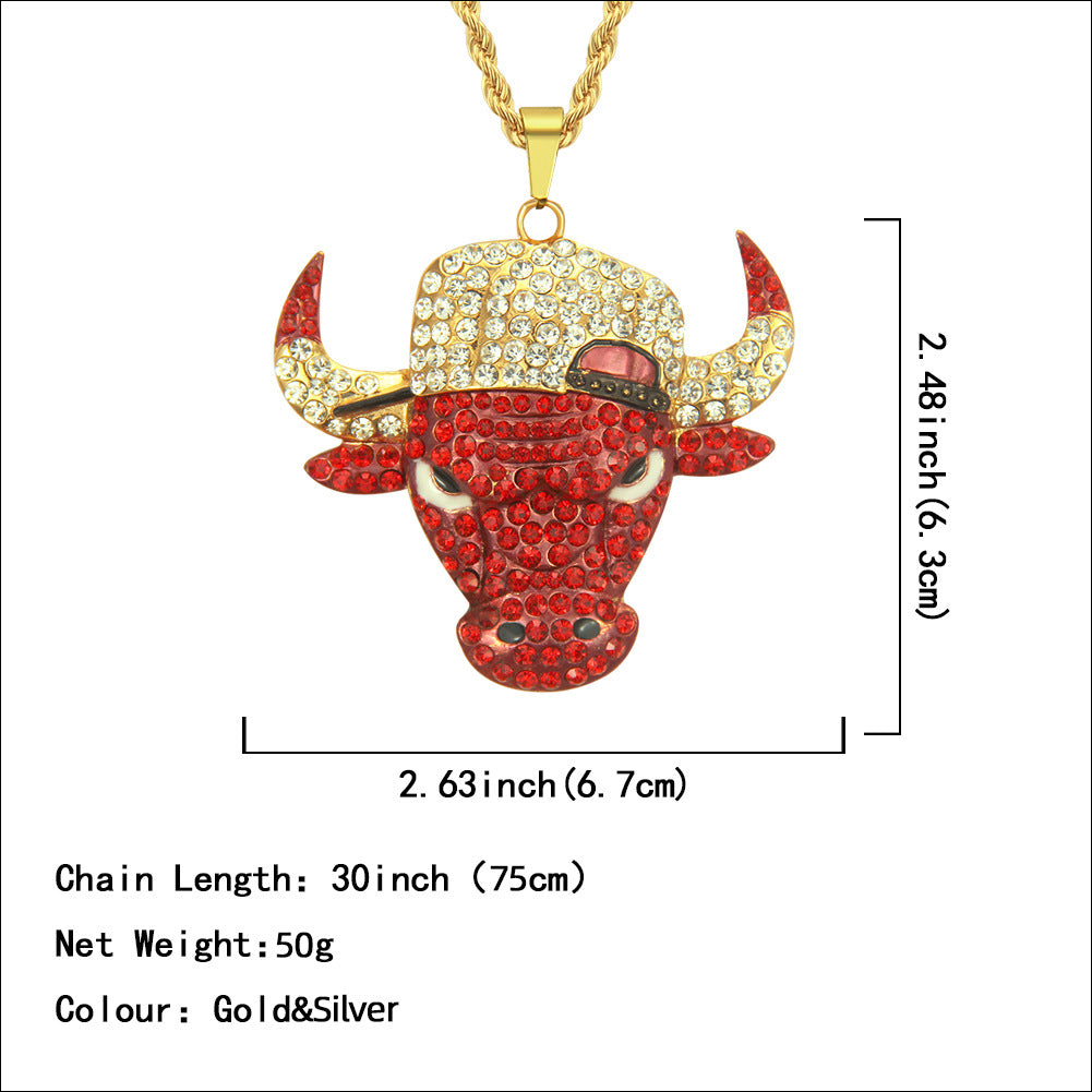 Men's Domineering Bull Head Pendant Power Style Necklaces