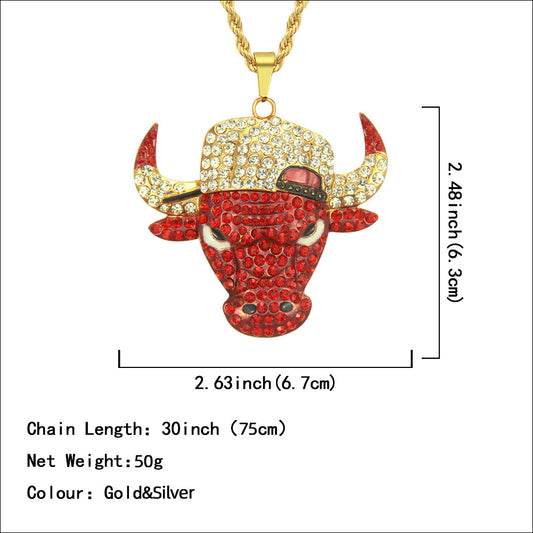 Domineering Bull Head Pendant Power Style Halsketten für Herren