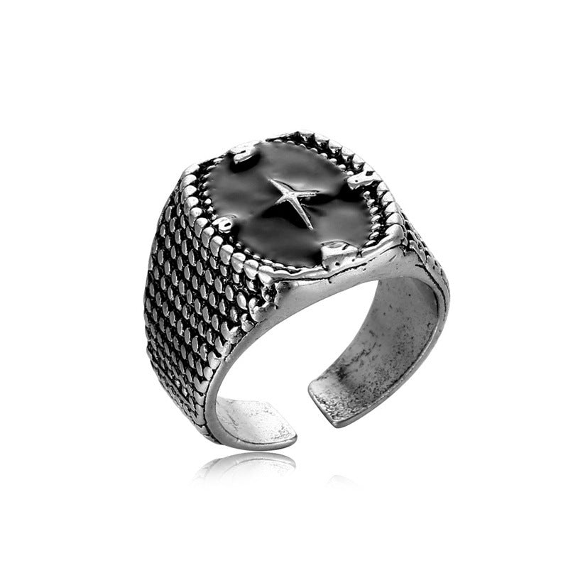Fashion Retro Distressed Temperament Trend Alloy Ring