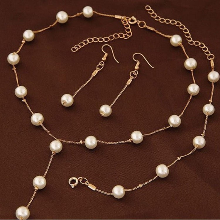 Blue Cheese Sea Korean Fashion Sweet Elegant Pearl Jewelry Set