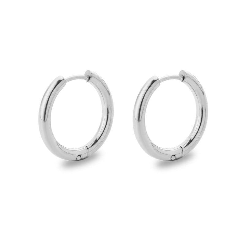 Titanium Steel Stainless Coil Trendy Arc Glossy Ear Buckle