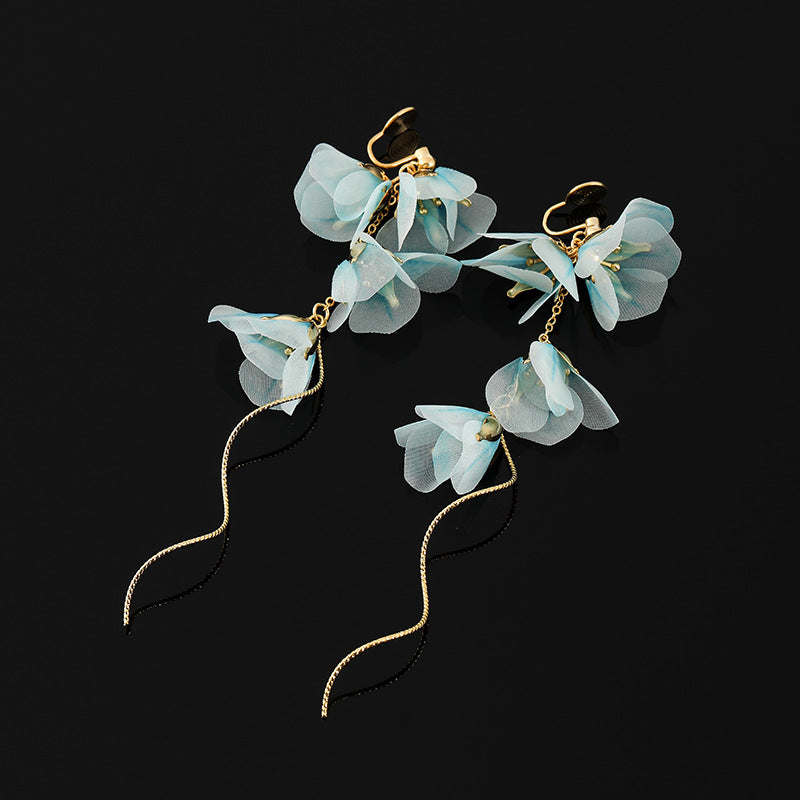 Fairy Light Blue Flower Mosquito Coil Ear Clip