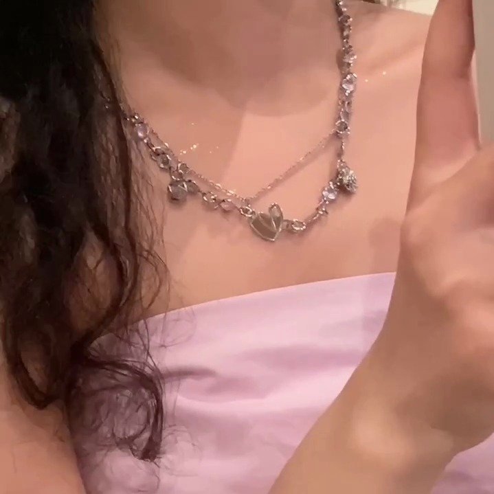Love Female Design Sense Niche Bag Necklace