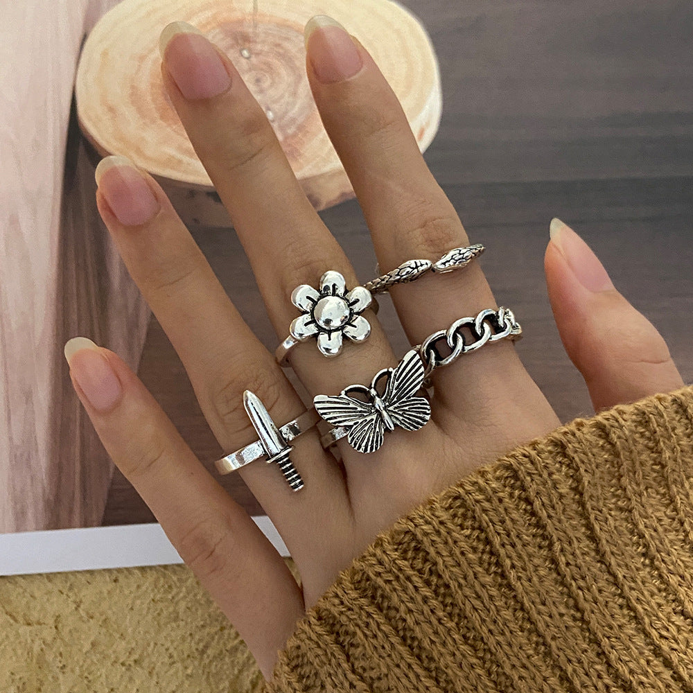 Exaggerated Personalized Skull Starfish Knuckle Owl Rings