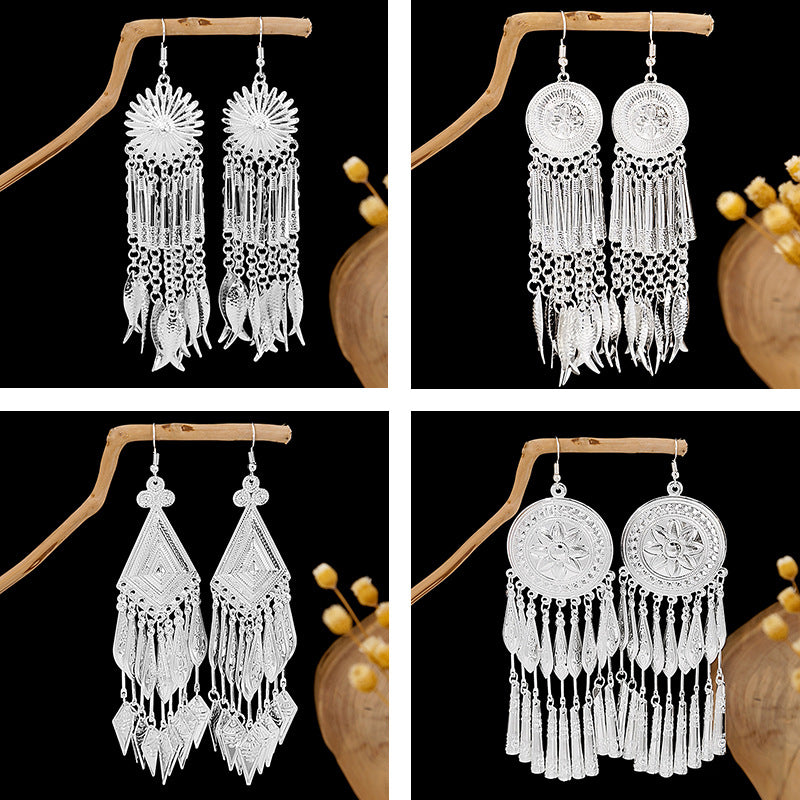 Bohemian Long Tassel Retro Ethnic Style Earrings