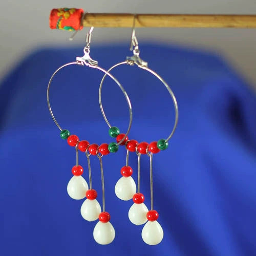 Bohemian Style Single Wear Peacock Fur Earrings