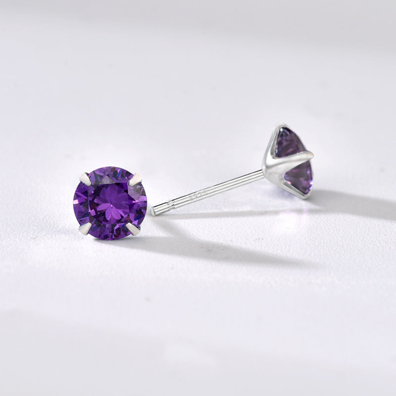 Fashion Zircon Twee Birthday Sier Sterling Earrings