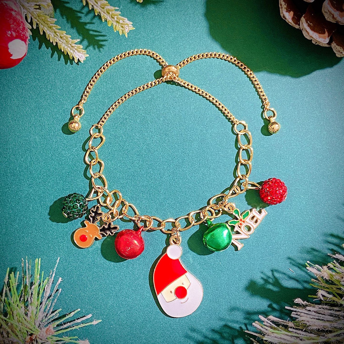 Style Creative Snowflake Elk Bell Santa Bracelets