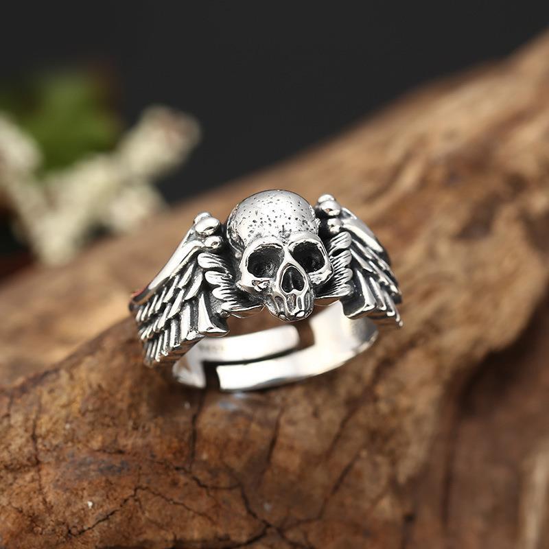Men's Skull Thai Sier Devil Angel Power Rings