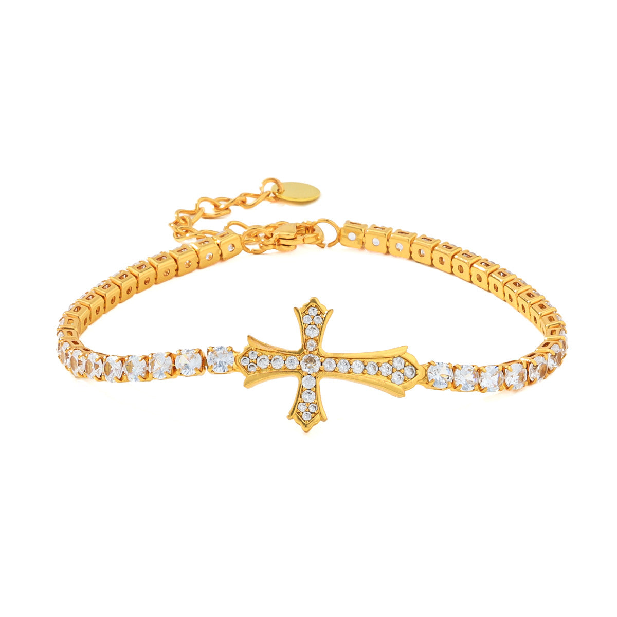 Women's & Men's High-grade Diamond Cross Copper Zircon Fashion Bracelets