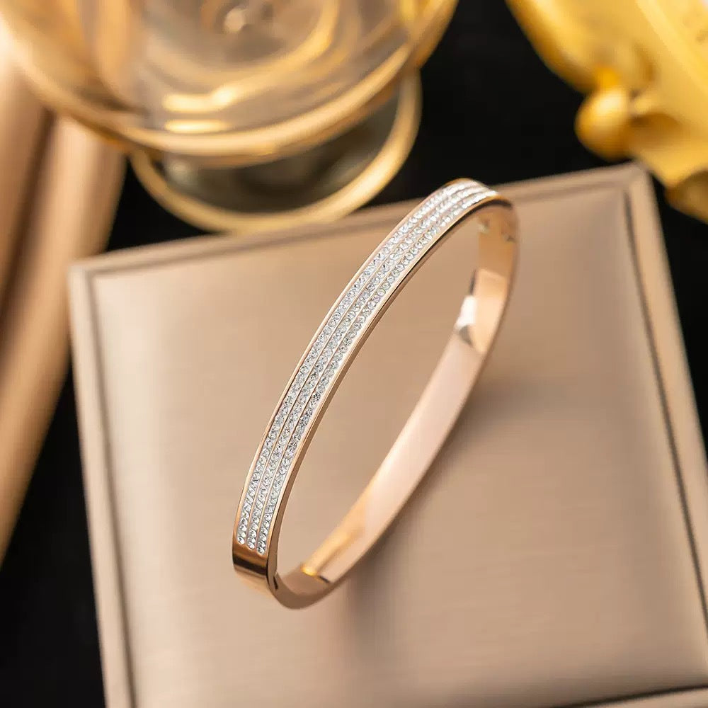 Half Diamond Starry Sky Light Luxury Simple Titanium Rings