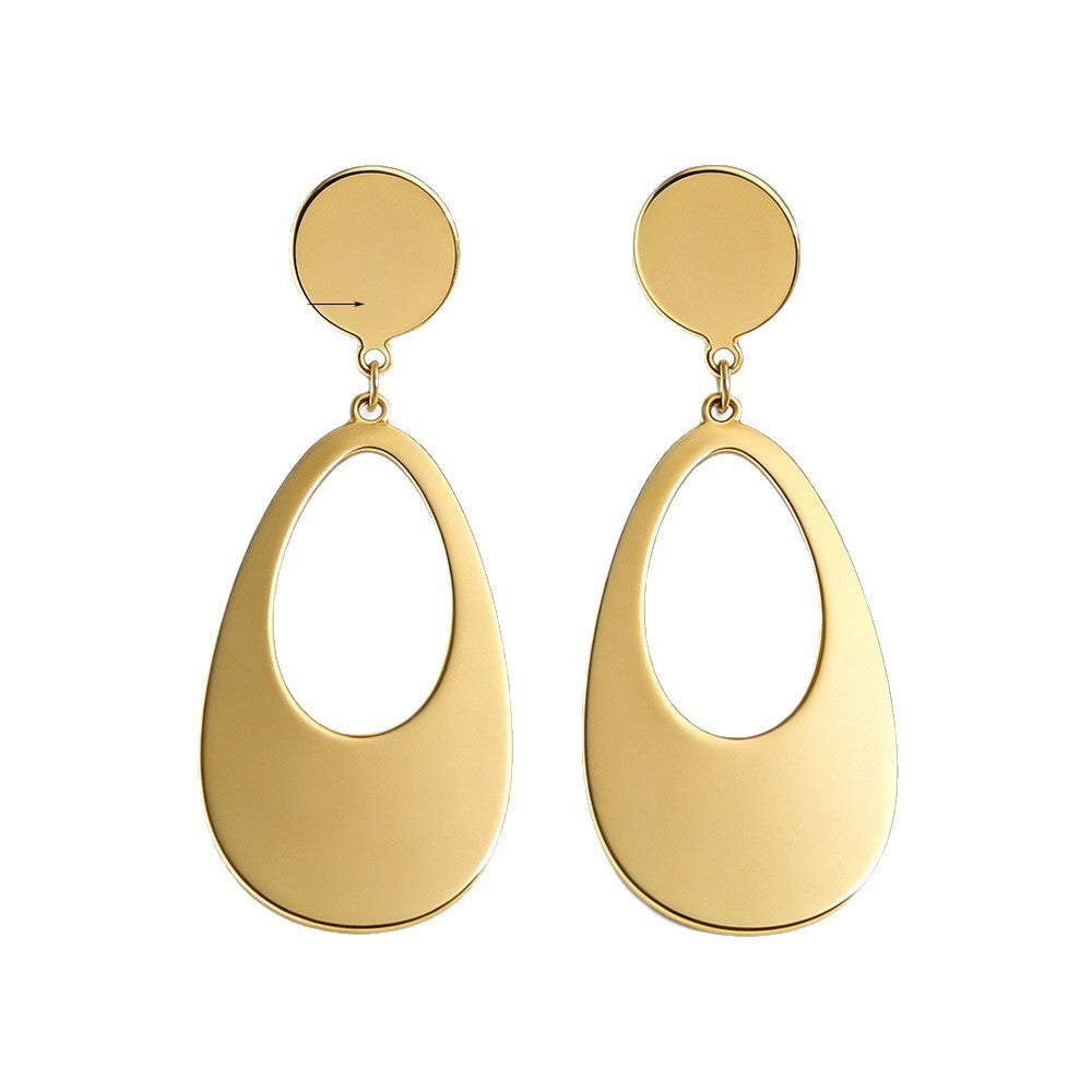 Women's Furnace Gold Stainless Steel Dropper Fashion Exaggerated Geometric Earrings
