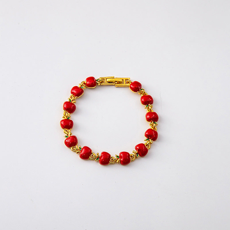 Fruit Apple Creative Personality Drop Oil Bracelets