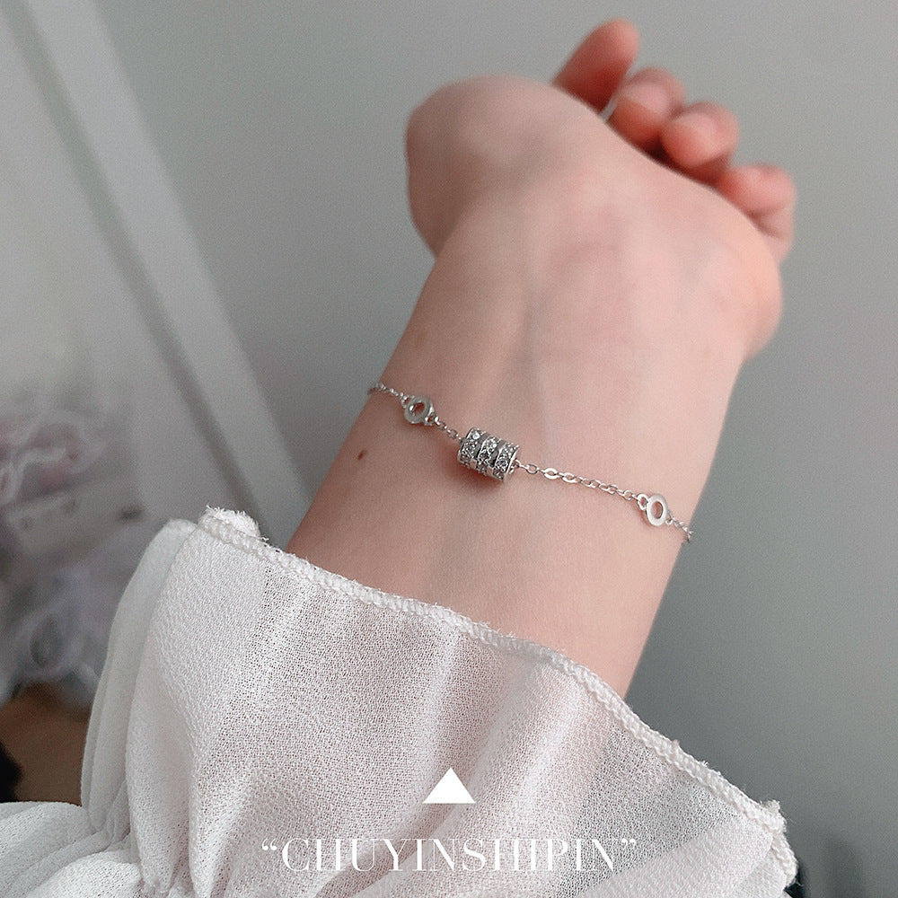 Damen-Sier-Armbänder mit schmaler Taille im koreanischen Stil, elegante Armbänder für Freundinnen