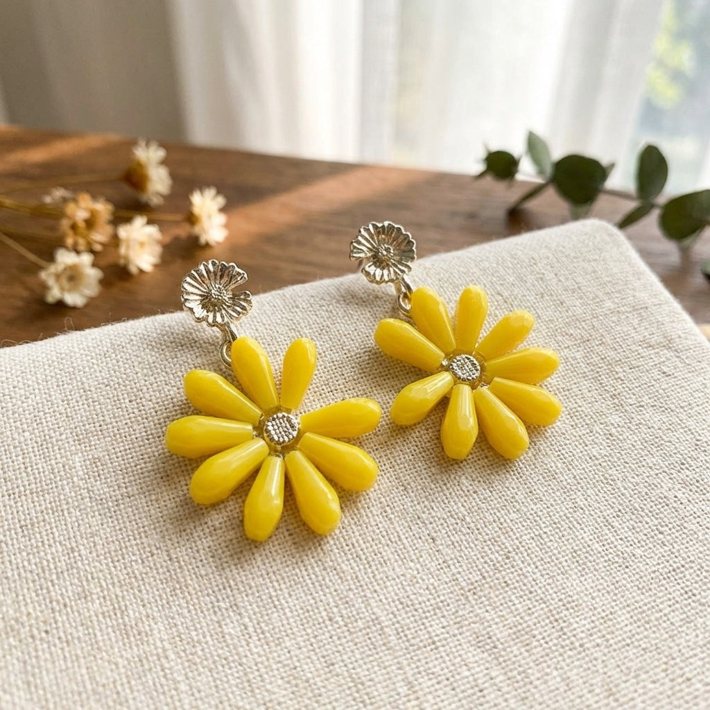Sier Flower Tassel Affordable Luxury Fashion Earrings