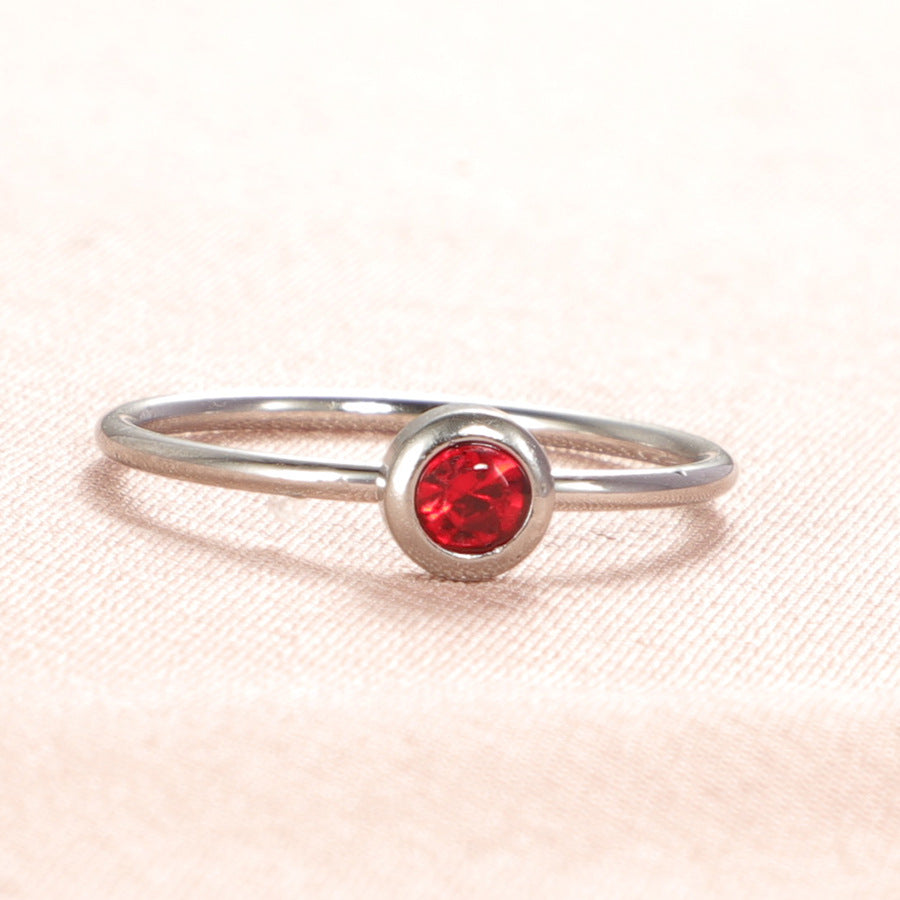 With Birthday Stone Personality Simple Birthstone Rings